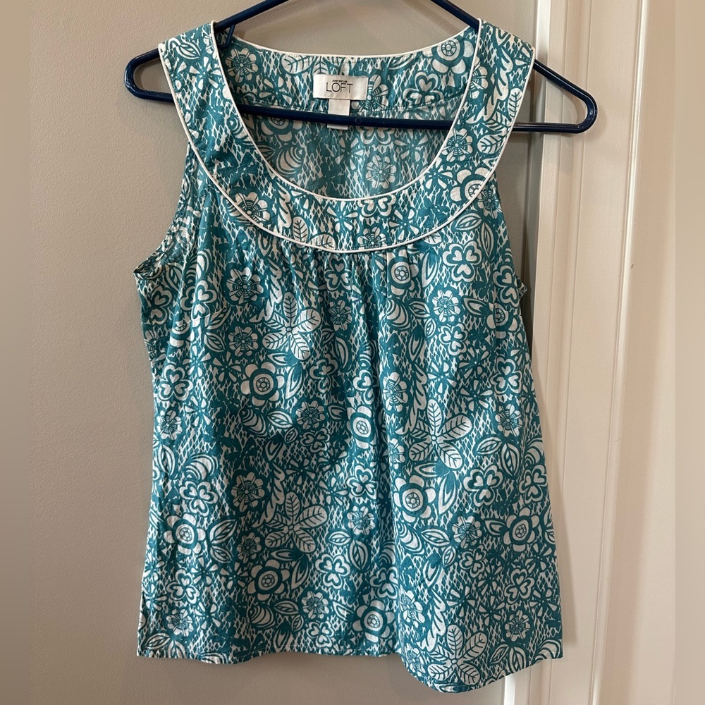 Loft Teal Tank Blouse - Size 4